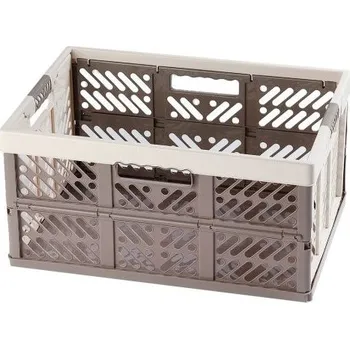 Úložný box Meva Skládací přepravka 45 l hnědo/béžová