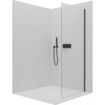 Cerano Sprchová zástěna pro dveře Santoro L/P, černá matná, transparentní sklo, 90x195 cm, jednodílná pevná, CER-429724