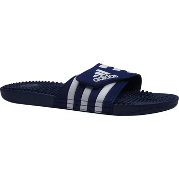 Pánské žabky Plážová obuv, Adidas, Adissage, tmavě modro-bílá: Modrá Syntetika 32 48 EU (F) 50 G - standardní šíře (25234-21312)