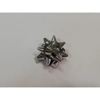 Stuha Dekorační stuha, rozetka velká 5 cm - stříbrná metal