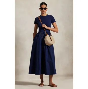 Dámské šaty Bavlněné šaty Polo Ralph Lauren bílá barva, maxi, 211966311 59X, vel. XL