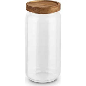 Sklenice ZAVAŘOVACÍ SKLENICE BOROSILIKÁTOVÁ S DŘEVĚNÝM VÍČKEM AKÁCIE TADAR 950 ML