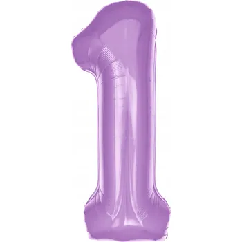 Balónek Fóliový balónek ve tvaru číslice 1, světle fialový, 100 cm
