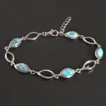 Goldpoint Stříbrný náramek přírodní Larimar Délka: 17-20 cm