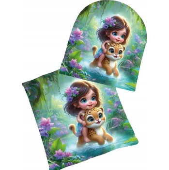 Čepice Dětská zimní podzimní sada Čepice Nákrčník pro dívku