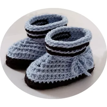 Capáčky Lucido | Ručně háčkované capáčky vel.19 modro černé CAP007