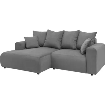 Pohovka Bobochic Paris Tmavě šedá manšestrová rohová pohovka Enjoy 237 cm, levá