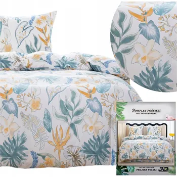 Povlečení Povlečení MARIA povlak 70x80 sada 140x200 2ks saténové stylové květiny