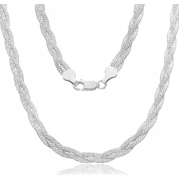 Náhrdelník STŘÍBRNÝ DÁMSKÝ NÁHRDELNÍK PLETENÝ VZHLED 50 cm