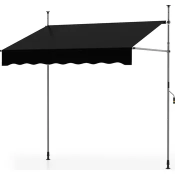 Stínicí technika Zasouvací markýza na balkon s ruční klikou 200 cm černá