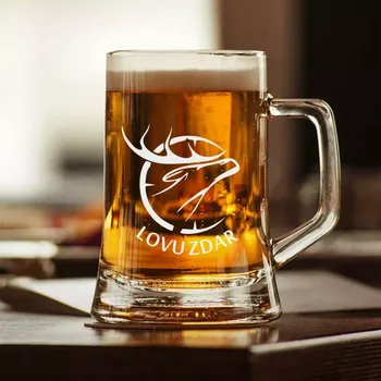 Stolování Půllitr s pískovaným motivem "LOVU ZDAR"