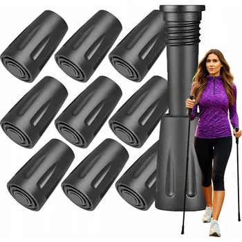 Příslušenství pro turistickou hůl 1Mcz Nordic Walking Špunt náhradní koncovka na trekingové hole sada 10ks černá (black)