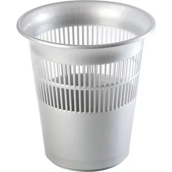 Odpadkový koš Meva Plastový koš světle stříbrný 11 l
