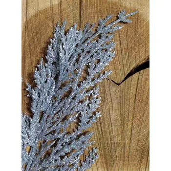 umělá květina Dekorační větvička 30 cm stříbrná