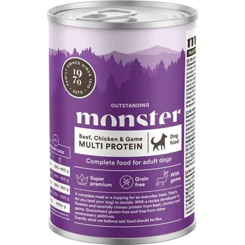 Krmivo pro psa Monster konzerva multi protein hovězí/kuře/zvěřina