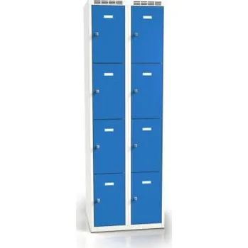 Šatní skříň Meva Šatní skříň s 8 schránkami - šedo/modrá