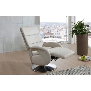 Křeslo Kožené polohovatelné křeslo otočné RITZ 2 s asistencí vstávání