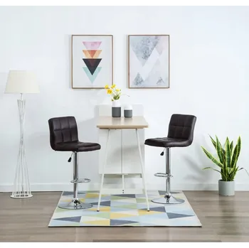 Barová židle Barová Židle VidaXL , odstíny hnědé, 114 cm, umělá kůže