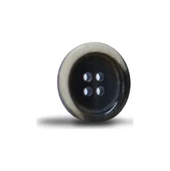 Knoflík Knoflík 15mm, černý s béžovým okrajem, lesklý