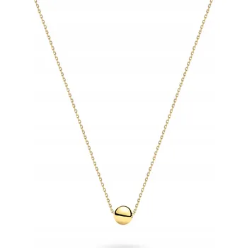 Náhrdelník POZLACENÝ STŘÍBRNÝ NÁHRDELNÍK ŘETÍZEK Dámský ryzost 925 s Hladkou Kuličkou