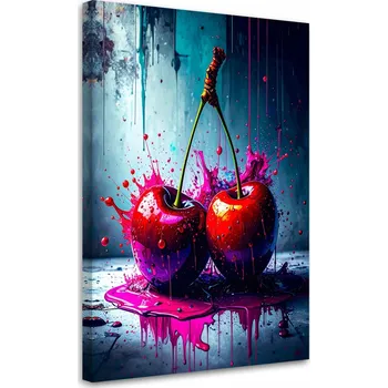 Obraz Obraz do kuchyně jídelny, Graffiti Třešně Ovoce 40x60