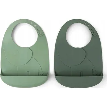 Bryndák Done by Deer Silikonový bryndák Peekaboo, 2 ks, Elphee Green 1309903