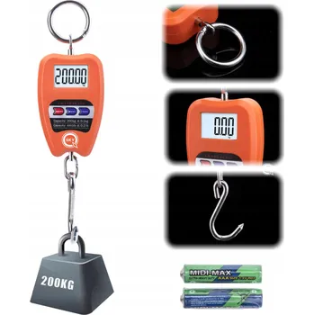 Průmyslová váha Závěsná váha 200 kg s LCD podsvícením, přenosná