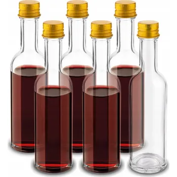 Obraz Sada MINI SKLENĚNÝCH LAHVIČEK na likéry a alkohol, MALÉ LAHVIČKY se šroubovacím uzávěrem