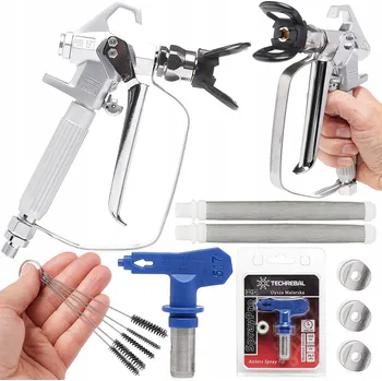 Stříkací pistole STŘÍKACÍ PISTOLE F5 TRYSKA 517 + 2x FILTR 60 MESH 2x ZÁSUVKA NA ŠTĚTEC SADA