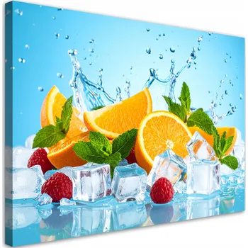 Obraz Obraz do kuchyně jídelny, Pomeranče a ovoce v ledu 120x80