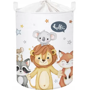 Úložný box KOSZ POJEMNIK NA ZABAWKI UBRANIA DLA DZIECI UNIVERZÁLNÍ SKLÁDACÍ KOŠ S VÍKEM NA HRAČKY A OBLEČENÍ