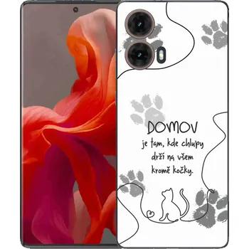 Pouzdro na mobilní telefon Gelový kryt mmCase na Motorola Moto G85 5G - kočičí motiv bílé pozadí