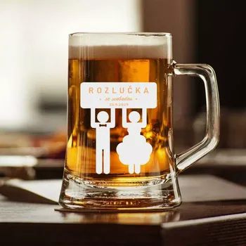 Sklenice Půllitr s pískovaným motivem "ROZLUČKA"