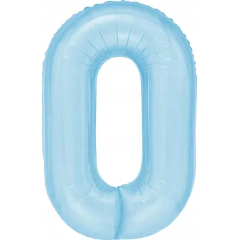 Balónek MODRÝ FÓLIOVÝ BALÓN 100 CM ČÍSLICE 0 NULA SVĚTLE MODRÁ HELIUM