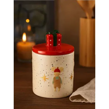 Dóza na potraviny Sinsay - Vánoční nádoba na potraviny s víkem - červená - 739HI-33X - 739HI-33X-ONE