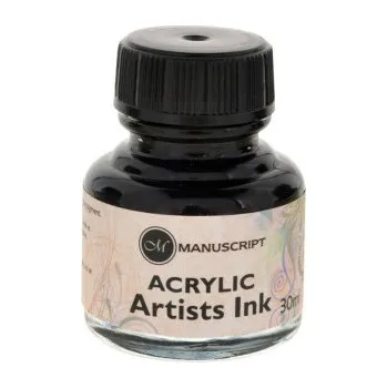Umělecký štětec Kaligrafický inkoust Manuscript 30ml – černý