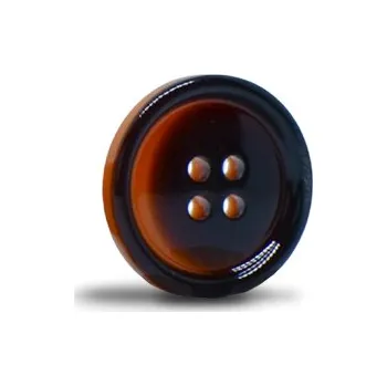 Knoflík Knoflík 20mm, hnědo oranžový, lesklý