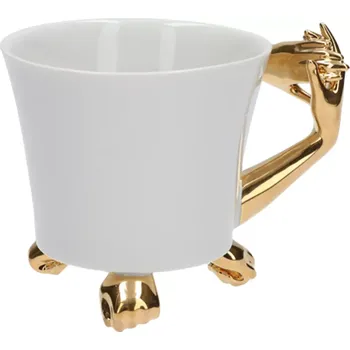 Goldfinger porcelán Porcelánový hrnek Pěstičky - zlaté ručičky 350 ml Zlatá