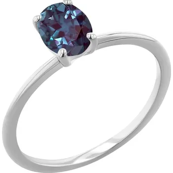 Prsten Elegantní zásnubní prsten s oval lab-grown alexandritem Frost