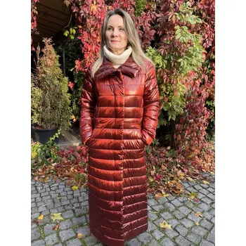 Bunda Happy Goose 656740 červená dlouhý kabát Velikost: 42