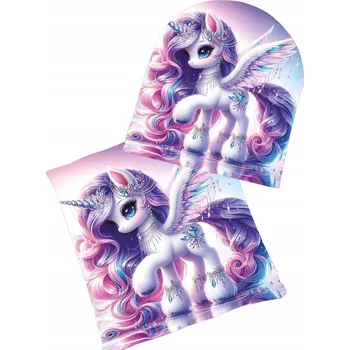 Čepice Dětská zimní podzimní sada Nákrčník Čepice s jednorožcem