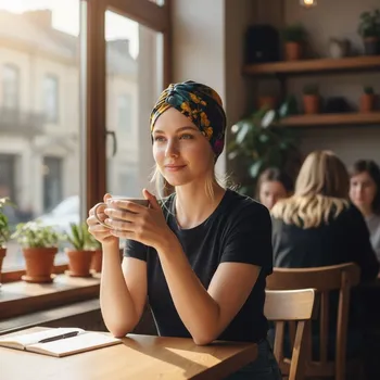 Ebbie Bavlněný turban-style - VELKÉ KVĚTY Velikost: 54