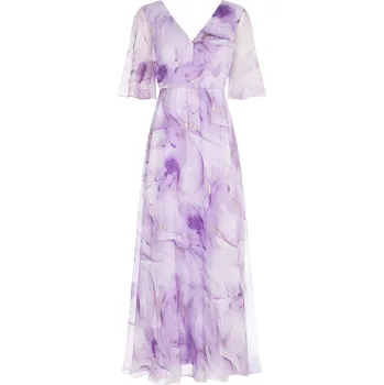 Dámské šaty Šaty Rinascimento 8473 fialkové dlouhé mramorované Velikost: 40