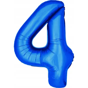 Balónek Fóliový balónek ČÍSLICE 4 MODRÝ - XXL 100 cm
