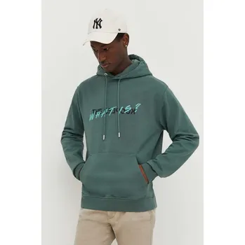 Pánská mikina Bavlněná mikina The Kooples HSWE28015K zelená 97X, vel. S