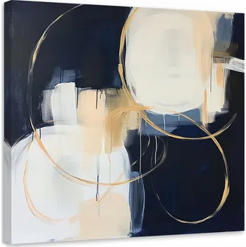 Obraz Obraz na plátně, Abstrakce modrá zlatá jako malovaná 50x50