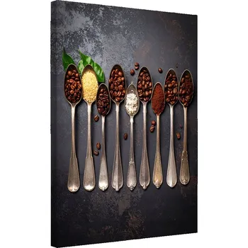Obraz Obraz do kuchyně jídelny, Zrnka kávy na lžičkách 40x60