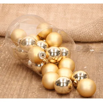 Vánoční dekorace Vánoční Baňky skleněné zlaté 2,5 cm - 24 kusů v krabičce