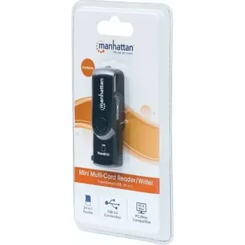 Čtečka paměťových karet Manhattan mini Externí USB čtečka karet SD/MMC 24v1 černá (101981-MA)