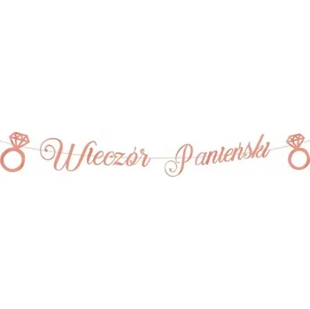 GIRLANDA BANNER ROZLUČKA SE SVOBODOU ZLATÁ RŮŽOVÁ 1,5M